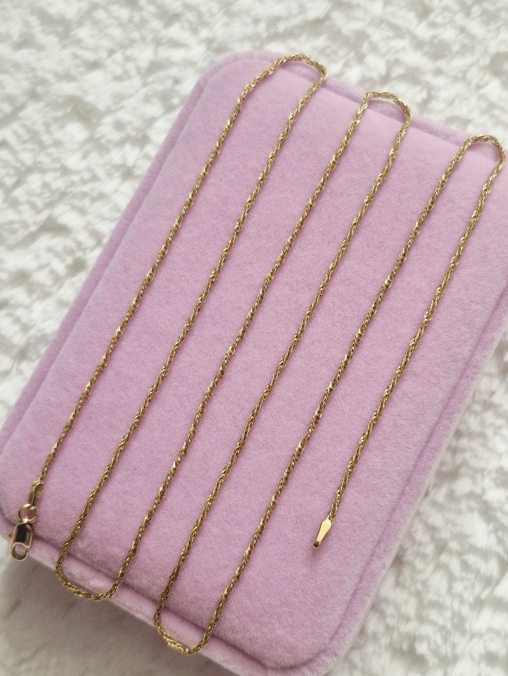 Vintage 14k Yellow Gold Singapore Chain Necklace